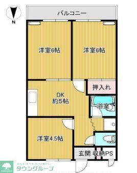 ヒヨシハイツ(3DK/3階)の間取り写真