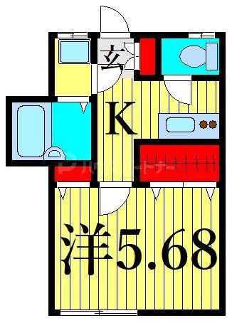 エスポア(1K/2階)の間取り写真