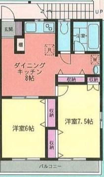 エミリーパレス IV(2DK/2階)の間取り写真