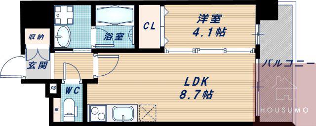 ルーヴェンブルン豊津(1LDK/6階)の間取り写真