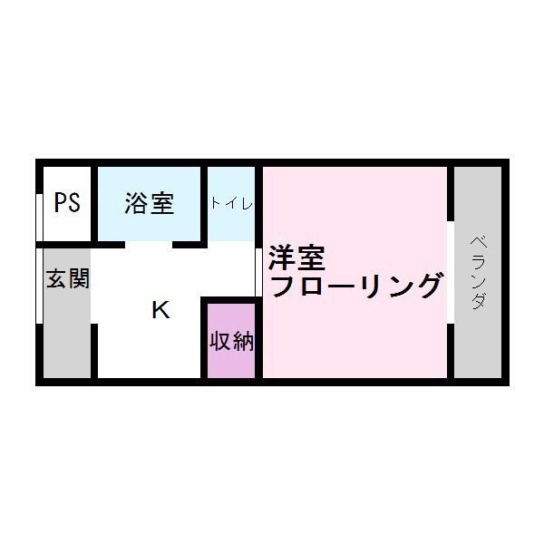 サンロレア2号館 2F(ワンルーム/2階)の間取り写真