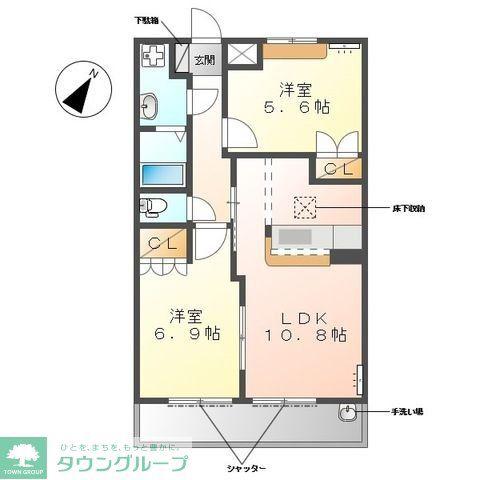 ラ フィエスタ(2LDK/1階)の間取り写真