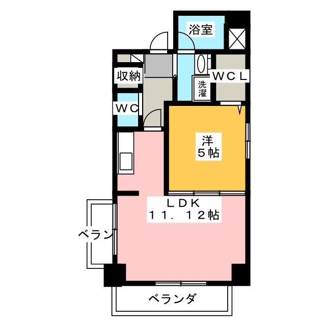 コーキャス南町(1LDK/2階)の間取り写真