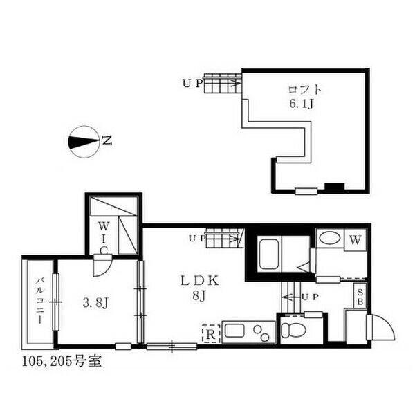 トレノハウス(1LDK/2階)の間取り写真