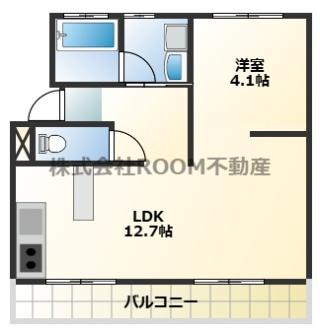 RENATUS若葉(1LDK/3階)の間取り写真
