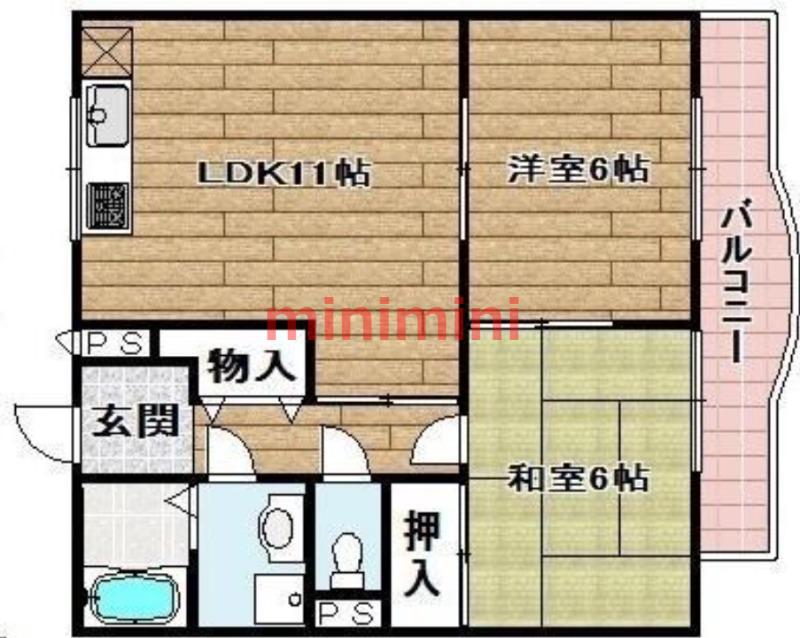 CASA(2LDK/3階)の間取り写真