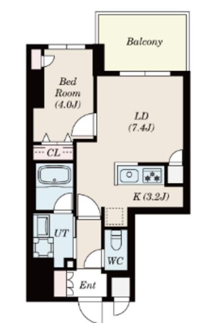 S-RESIDENCE大森BRESA(1LDK/2階)の間取り写真