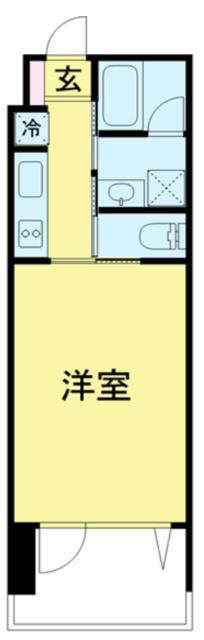 フラット中目黒(1K/5階)の間取り写真
