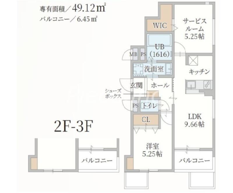 IL MIO CORTE高殿(2LDK/1階)の間取り写真