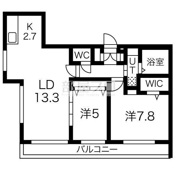 リーコン44 (2LDK/1階)の間取り写真
