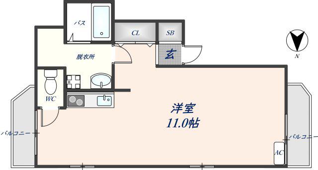 ライフテック野崎駅前(1K/1階)の間取り写真