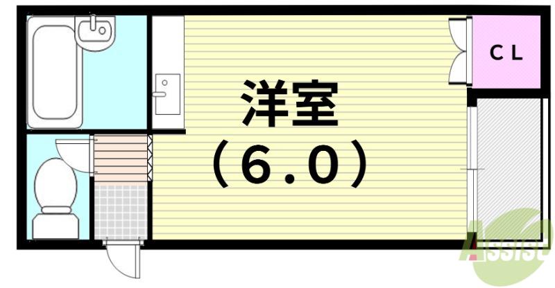 サンシャイン豊中II(ワンルーム/2階)の間取り写真