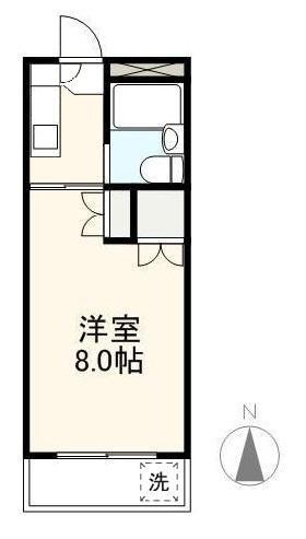 ヴィラ昭和町(1K/2階)の間取り写真