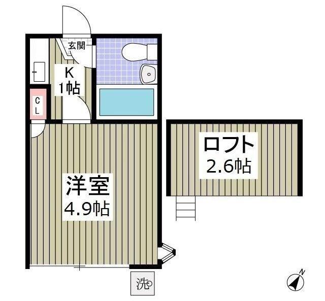 ライフピアマーキュリー(1K/1階)の間取り写真