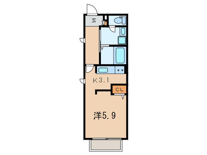 ネスト甲子園(1K/1階)の間取り写真