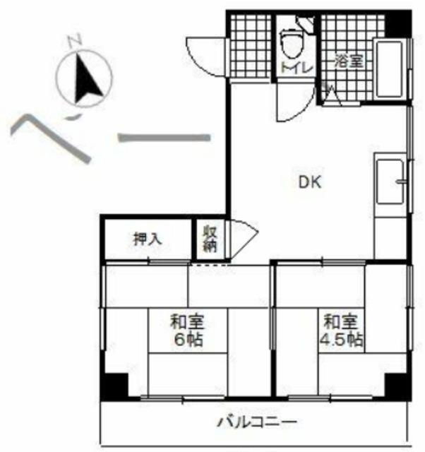 加寿屋ビル(2DK/2階)の間取り写真