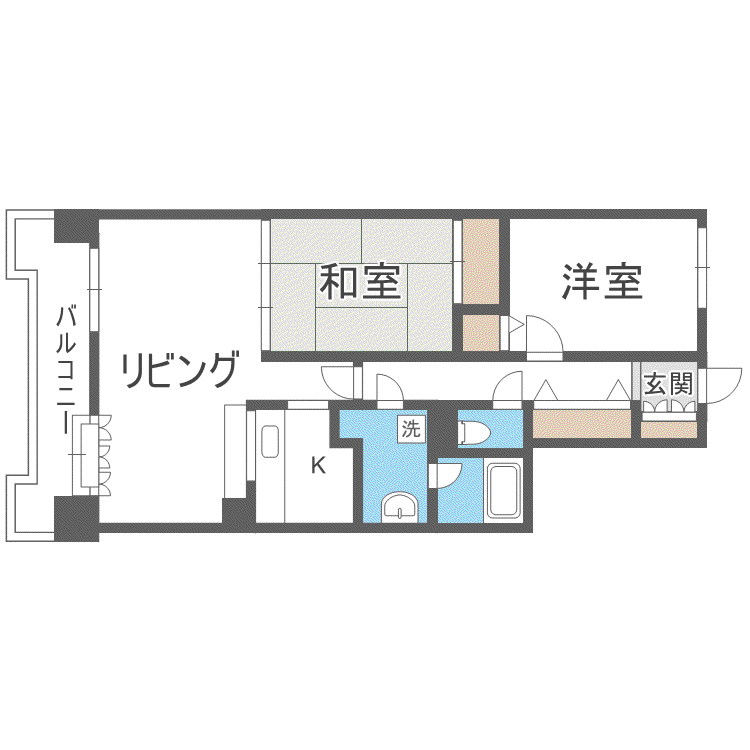 THE RESIDENCE PARK ODORIKOEN(2LDK/2階)の間取り写真