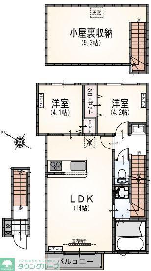 アルマコート豊田(2LDK/2階)の間取り写真