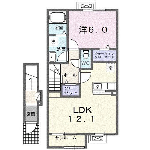 ヴィラ ルーチェ A(1LDK/2階)の間取り写真