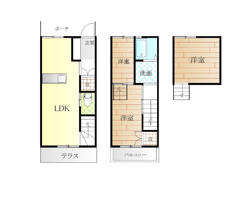 アーバンスケープ田宮(2LDK/1階)の間取り写真