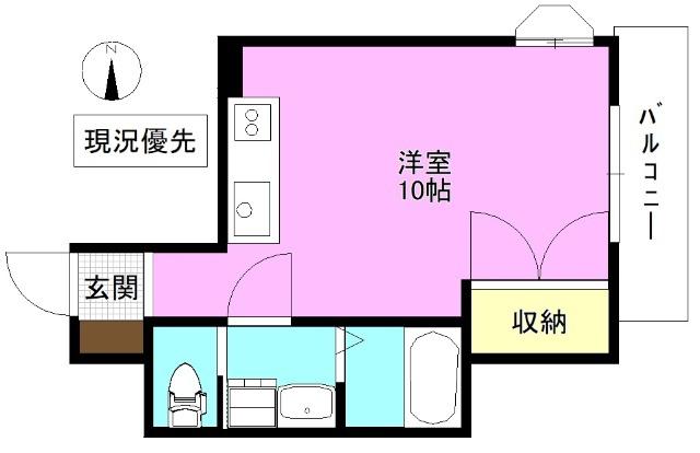 アルビオンU(ワンルーム/3階)の間取り写真