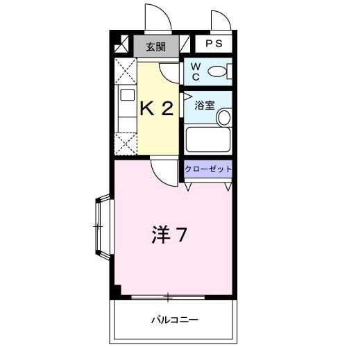 サニーフラッツHR(1K/3階)の間取り写真