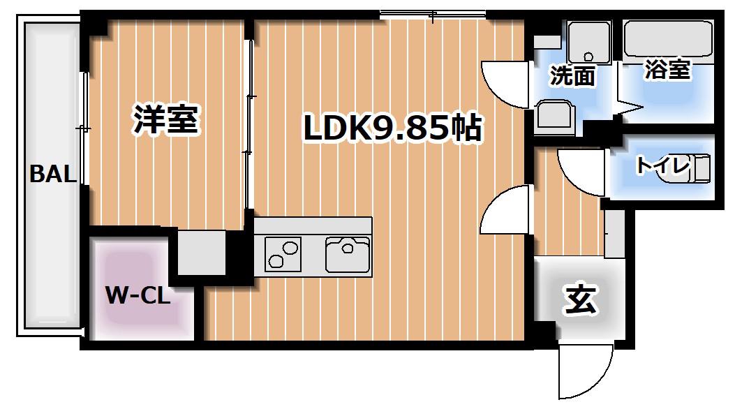 グランツ東香里園町(1LDK/2階)の間取り写真