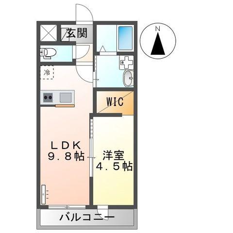 PLUMA BRANCA(1LDK/1階)の間取り写真