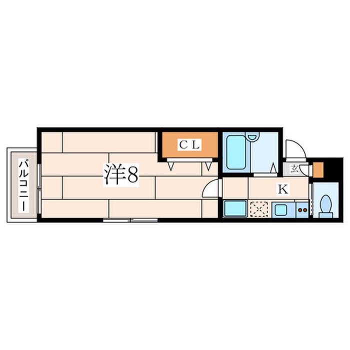 アズール坂下(1K/3階)の間取り写真