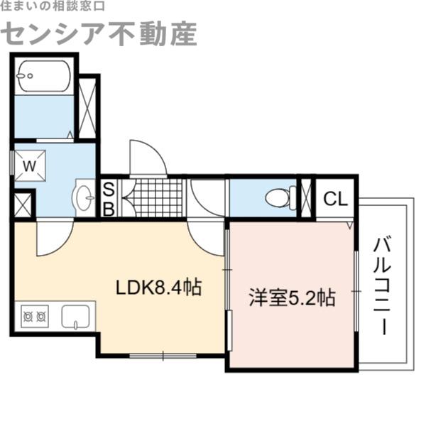 ラモーナ稲田本町(1LDK/1階)の間取り写真