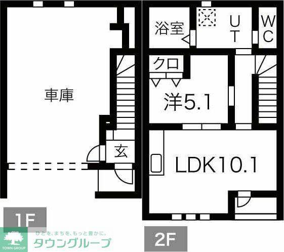 いえガレージ(1LDK/1階)の間取り写真