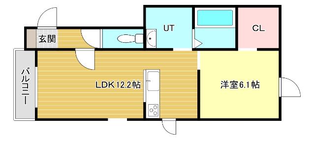 TOWN西5南17ベリーIIA(1LDK/3階)の間取り写真