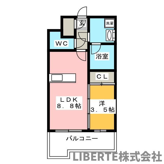 ラファセベルシード博多(1LDK/5階)の間取り写真