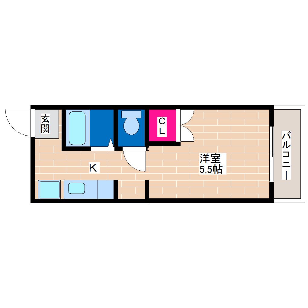 パークサイド平野(1K/5階)の間取り写真