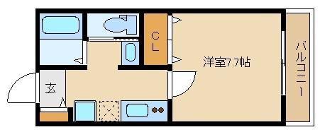キャメル西浦和3(1K/1階)の間取り写真