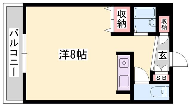 パールメゾン新在家(ワンルーム/3階)の間取り写真