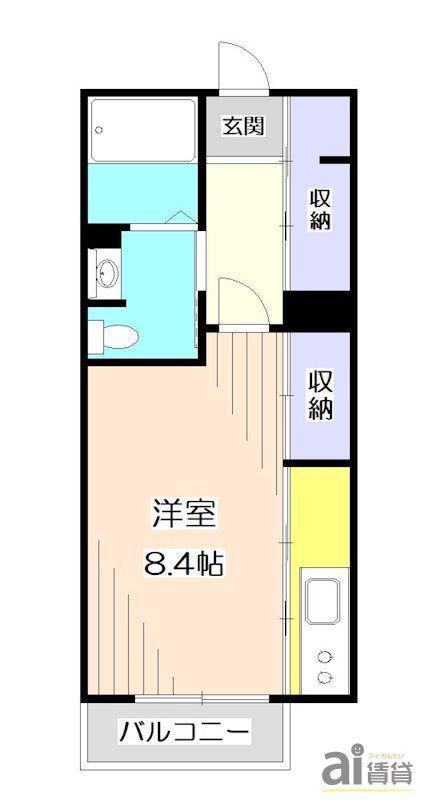 アスティオンM(ワンルーム/1階)の間取り写真