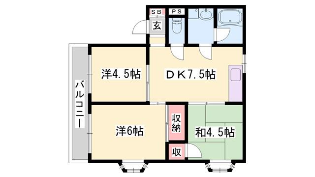 コーポマキ(3DK/2階)の間取り写真