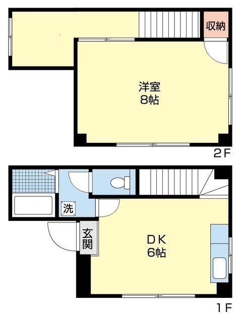 第3Kフラット(1DK/1階)の間取り写真