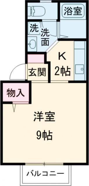 プレジールTY(1K/1階)の間取り写真