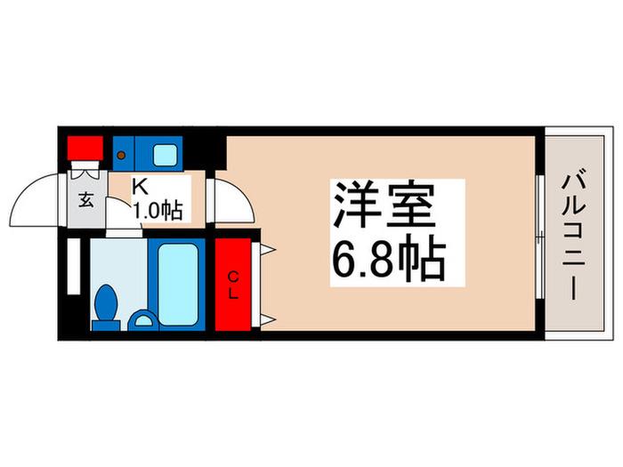 ユーコート浦安(1K/2階)の間取り写真