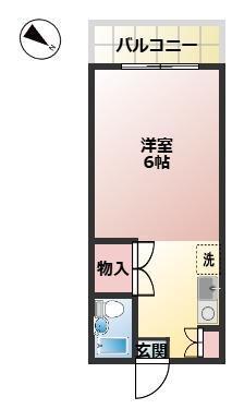 アーバンハイツ西八王子(ワンルーム/3階)の間取り写真