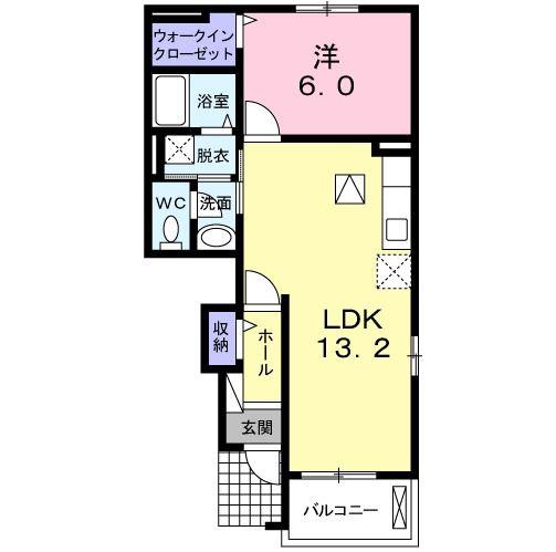 ウエストシー(1LDK/1階)の間取り写真