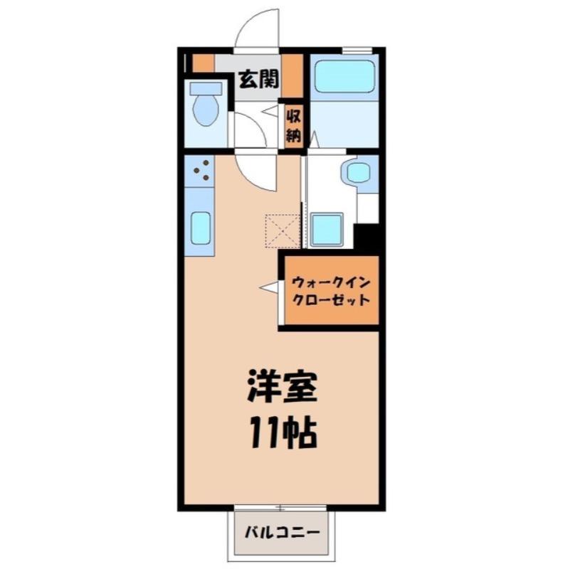 ショコラ ガーデン(ワンルーム/2階)の間取り写真
