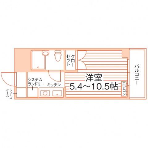 GRAN PINO同心(1K/7階)の間取り写真
