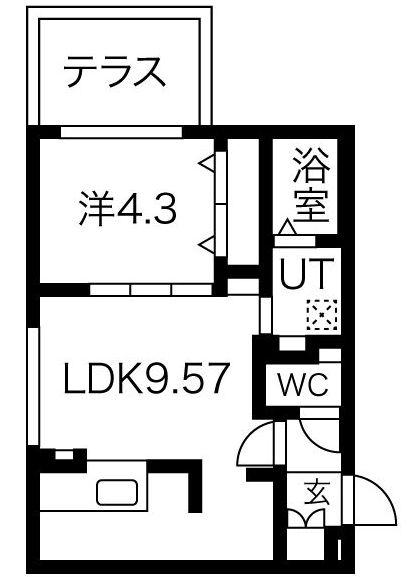 AMADEUS本通(1LDK/1階)の間取り写真