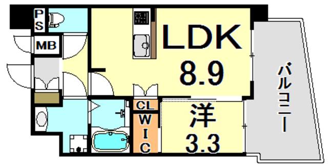 セレニテ甲子園プリエ(1LDK/4階)の間取り写真