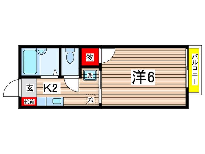 メゾンやまさき(1K/1階)の間取り写真