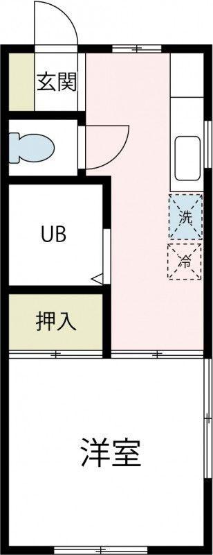 ハイツカオリII(1K/1階)の間取り写真