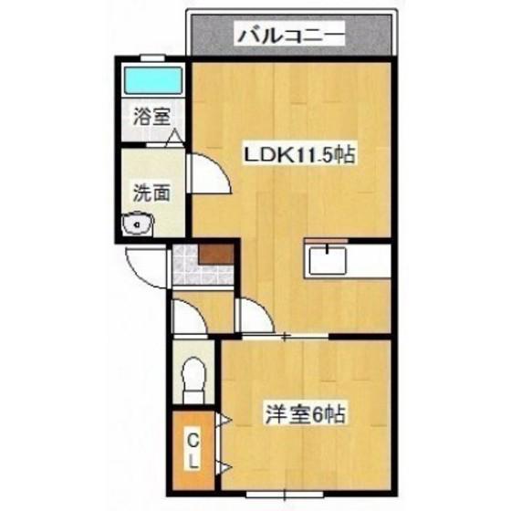 シンシア ジュード(1LDK/2階)の間取り写真